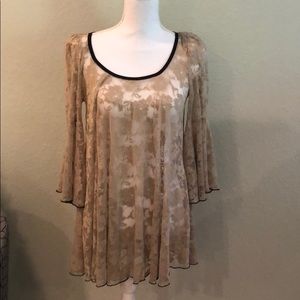 Lace tunic blouse tan. Size small.